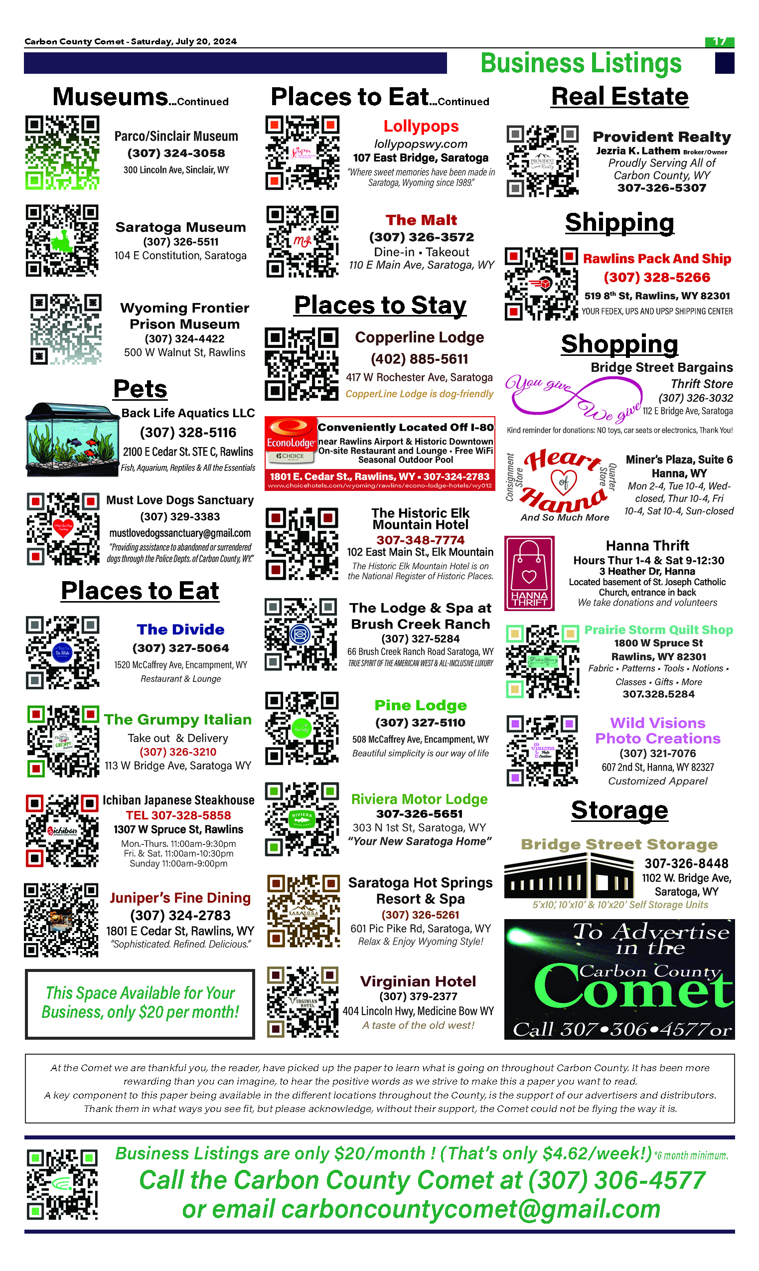 Carbon County Comet - Staff Photo - Create Article